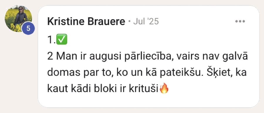Kristīnes Braueres atsauksme